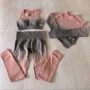 Gymshark Pink/Grey Ombré Seamless Set
